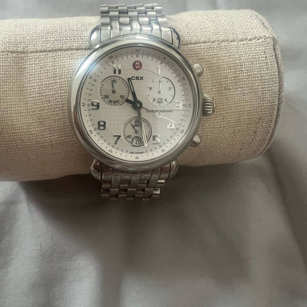 Michele Silver Watch (round face)